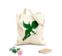 AILOONG Cupido Amore Romantico Ragazza Carina Borsa tote in tela grezza Tessuto spesso 340g/m² Utilizzabile come borsa porta attrezzi