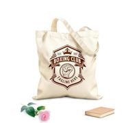 AILOONG design dell'emblema del logo della boxe, distintivo retrò dell'accademia di boxe Borsa tote con manico piatto in nastro Tessuto spesso 340g/m² Sostituisce lo zaino scolastico
