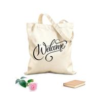 AILOONG Dolce Casa Benvenuti Vivere Borsa tote in tela grezza Tessuto spesso 12 once Utilizzabile come borsa porta attrezzi 31x36cm Media