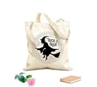 AILOONG dolcetto o scherzetto Borsa in tela con fondo rinforzato Tessuto spesso 12 once Utilizzabile come borsa regalo 25x30cm Piccola