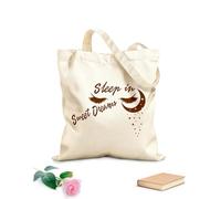 AILOONG Dormi sogni d'oro luna stelle notte Borsa tote in tela grezza Tessuto spesso 340g/m² Utilizzabile come borsa porta attrezzi