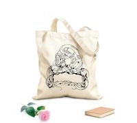 AILOONG Due draghi, teschi, serpenti, lucertole fantasy da combattimento Borsa tote in tela Tessuto spesso 12 once Sostituisce lo zaino scolastico 35x40cm Grande