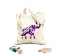 AILOONG Elefante indiano con la proboscide sollevata, simbolo di ricchezza, casa Borsa tote in tela Tessuto spesso 340g/m² Sostituisce lo zaino scolastico