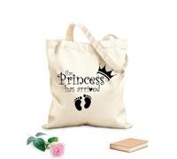 AILOONG Etichetta La principessa è arrivata Borse a tracolla in tela di cotone Tessuto spesso 12 once Utilizzabile come borsa porta attrezzi 25x30cm Piccola