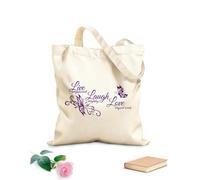 AILOONG Farfalla Ama Vivi Ridi Ispiratrice Borsa tote in tela grezza Tessuto spesso 340g/m² Utilizzabile come borsa porta attrezzi