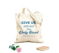 AILOONG Frase biblica Dacci oggi il nostro pane quotidiano Borse shopper riutilizzabili Tessuto spesso 340g/m² Pieghevole