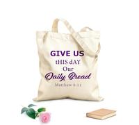 AILOONG Frase biblica Dacci oggi il nostro pane quotidiano Borse shopper riutilizzabili Tessuto spesso 340g/m² Pieghevole