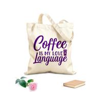 AILOONG Il caffè è il mio linguaggio dell'amore Borse shopper riutilizzabili Tessuto spesso 340g/m² Pieghevole