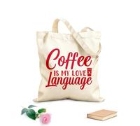 AILOONG Il caffè è il mio linguaggio dell'amore Borse shopper riutilizzabili Tessuto spesso 340g/m² Pieghevole