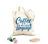 AILOONG Il caffè è il mio linguaggio dell'amore Borse shopper riutilizzabili Tessuto spesso 340g/m² Pieghevole