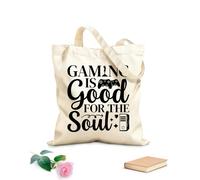 AILOONG il gioco è bello Borsa in tela con fondo rinforzato Tessuto spesso 12 once Utilizzabile come borsa regalo 25x30cm Piccola