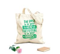 AILOONG il passato è nella tua testa il futuro è nelle tue mani tipografia stampa design Borse shopper riutilizzabili Tessuto spesso 340g/m² Pieghevole