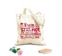 AILOONG Iscrizione Parole Segni Fuoco Frase Borsa tote in tela grezza Tessuto spesso 340g/m² Utilizzabile come borsa porta attrezzi