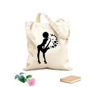 AILOONG Lady Blues Jazz Musica Amore Romantico Borsa tote in tela grezza Tessuto spesso 12 once Utilizzabile come borsa porta attrezzi 25x30cm Piccola