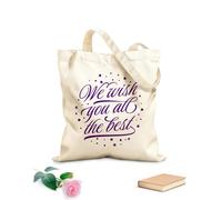 AILOONG Messaggio di addio Borsa in tela con fondo rinforzato Tessuto spesso 340g/m² Utilizzabile come borsa regalo