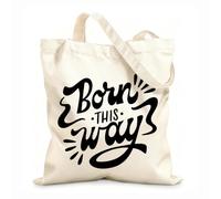 AILOONG Nato in questo modo Borse shopper riutilizzabili Tessuto spesso 12 once Pieghevole 31x36cm Media