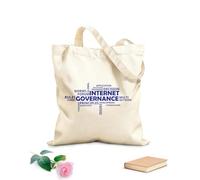 AILOONG Nuvola di parole sulla governance di Internet Borse a tracolla in tela di cotone Tessuto spesso 340g/m² Utilizzabile come borsa porta attrezzi
