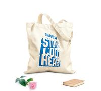 AILOONG Parole Iscrizione Pietra Frase Cuore Borsa tote in tela grezza Tessuto spesso 340g/m² Utilizzabile come borsa porta attrezzi