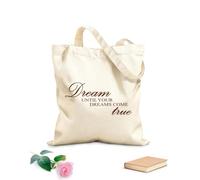 AILOONG Parole motivazionali che diventano realtà Borsa tote in tela grezza Tessuto spesso 340g/m² Utilizzabile come borsa porta attrezzi