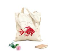 AILOONG Pesci nell'acqua Borse a tracolla in tela di cotone Tessuto spesso 340g/m² Utilizzabile come borsa porta attrezzi