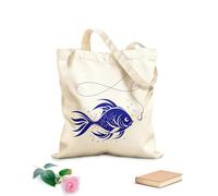 AILOONG Pesci nell'acqua Borse a tracolla in tela di cotone Tessuto spesso 340g/m² Utilizzabile come borsa porta attrezzi