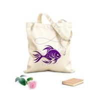 AILOONG Pesci nell'acqua Borse a tracolla in tela di cotone Tessuto spesso 340g/m² Utilizzabile come borsa porta attrezzi