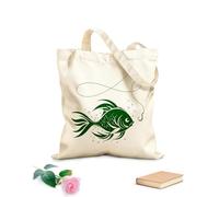 AILOONG Pesci nell'acqua Borse a tracolla in tela di cotone Tessuto spesso 340g/m² Utilizzabile come borsa porta attrezzi