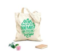 AILOONG Poster di ricette per la cucina, citazioni e parole ispiratrici Borsa tote in tela grezza Tessuto spesso 340g/m² Utilizzabile come borsa porta attrezzi