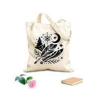 AILOONG Sac Sogni d'Inverno Borsa tote con manico piatto in nastro Tessuto spesso 12 once Sostituisce lo zaino scolastico 31x36cm Media