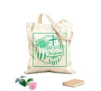 AILOONG Sacchetti portaoggetti in poliestere e cotone creato con uno scopo Gesù Cristo Tessuto spesso 340g/m² Scritta personalizzabile