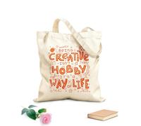 AILOONG Sacchetti portaoggetti in poliestere e cotone essere creativi non è un hobby ma uno stile di vita Tessuto spesso 340g/m² Scritta personalizzabile
