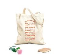 AILOONG Sacchetti portaoggetti in poliestere e cotone frase biblica dal vangelo di matteo venite a me Tessuto spesso 340g/m² Scritta personalizzabile