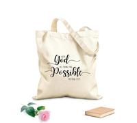 AILOONG Sacchetti portaoggetti in poliestere e cotone frase biblica dalla Bibbia Tessuto spesso 12 once Scritta personalizzabile 25x30cm Piccola