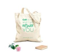 AILOONG Sacchetti portaoggetti in poliestere e cotone frase biblica di Geremia chiamami e io Tessuto spesso 340g/m² Scritta personalizzabile