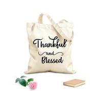 AILOONG Sacchetti portaoggetti in poliestere e cotone grato e benedetto Tessuto spesso 12 once Scritta personalizzabile 31x36cm Media