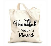 AILOONG Sacchetti portaoggetti in poliestere e cotone grato e benedetto Tessuto spesso 12 once Scritta personalizzabile 35x40cm Grande