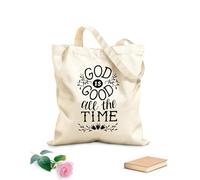 AILOONG Sacchetti portaoggetti in poliestere e cotone il dio del lettering a mano è sempre buono Tessuto spesso 12 once Scritta personalizzabile 35x40cm Grande