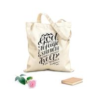 AILOONG Sacchetti portaoggetti in poliestere e cotone la scritta a mano il signore è il nostro rifugio e la nostra forza Tessuto spesso 12 once Scritta personalizzabile 31x36cm Media