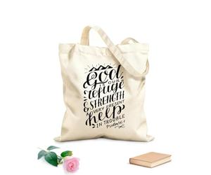 AILOONG Sacchetti portaoggetti in poliestere e cotone la scritta a mano il signore è il nostro rifugio e la nostra forza Tessuto spesso 12 once Scritta personalizzabile 31x36cm Media