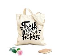 AILOONG Sacchetti portaoggetti in poliestere e cotone la verità è più strana della finzione Tessuto spesso 12 once Scritta personalizzabile 25x30cm Piccola