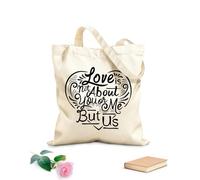 AILOONG Sacchetti portaoggetti in poliestere e cotone L'amore non riguarda te o me, ma noi. Citazione Tessuto spesso 12 once Scritta personalizzabile 31x36cm Media