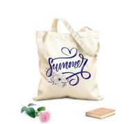 AILOONG Sacchetti portaoggetti in poliestere e cotone lettere calligrafiche scritte in estate Tessuto spesso 340g/m² Scritta personalizzabile