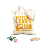 AILOONG Sacchetti portaoggetti in poliestere e cotone Mi dispiace, non posso fare progetti con il regalo della zampa del mio cane Tessuto spesso 340g/m² Scritta personalizzabile