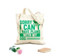 AILOONG Sacchetti portaoggetti in poliestere e cotone Mi dispiace, non posso fare progetti con il regalo della zampa del mio cane Tessuto spesso 340g/m² Scritta personalizzabile