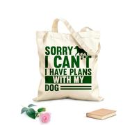 AILOONG Sacchetti portaoggetti in poliestere e cotone Mi dispiace, non posso fare progetti con il regalo della zampa del mio cane Tessuto spesso 340g/m² Scritta personalizzabile