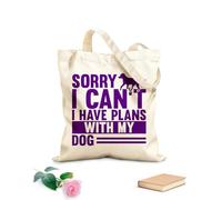 AILOONG Sacchetti portaoggetti in poliestere e cotone Mi dispiace, non posso fare progetti con il regalo della zampa del mio cane Tessuto spesso 340g/m² Scritta personalizzabile