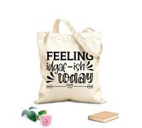 AILOONG Sacchetti portaoggetti in poliestere e cotone mi sento un po' sfigato oggi Tessuto spesso 12 once Scritta personalizzabile 25x30cm Piccola