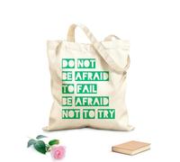 AILOONG Sacchetti portaoggetti in poliestere e cotone Non aver paura di fallire, provaci Tessuto spesso 340g/m² Scritta personalizzabile