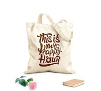 AILOONG Sacchetti portaoggetti in poliestere e cotone questo è il mio happy hour motivazionale sportivo fitness Tessuto spesso 340g/m² Scritta personalizzabile