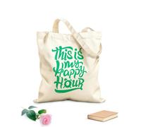 AILOONG Sacchetti portaoggetti in poliestere e cotone questo è il mio happy hour motivazionale sportivo fitness Tessuto spesso 340g/m² Scritta personalizzabile